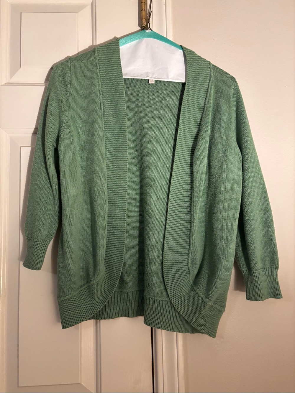 Talbots Open-Front Cardigan in Sage Green
